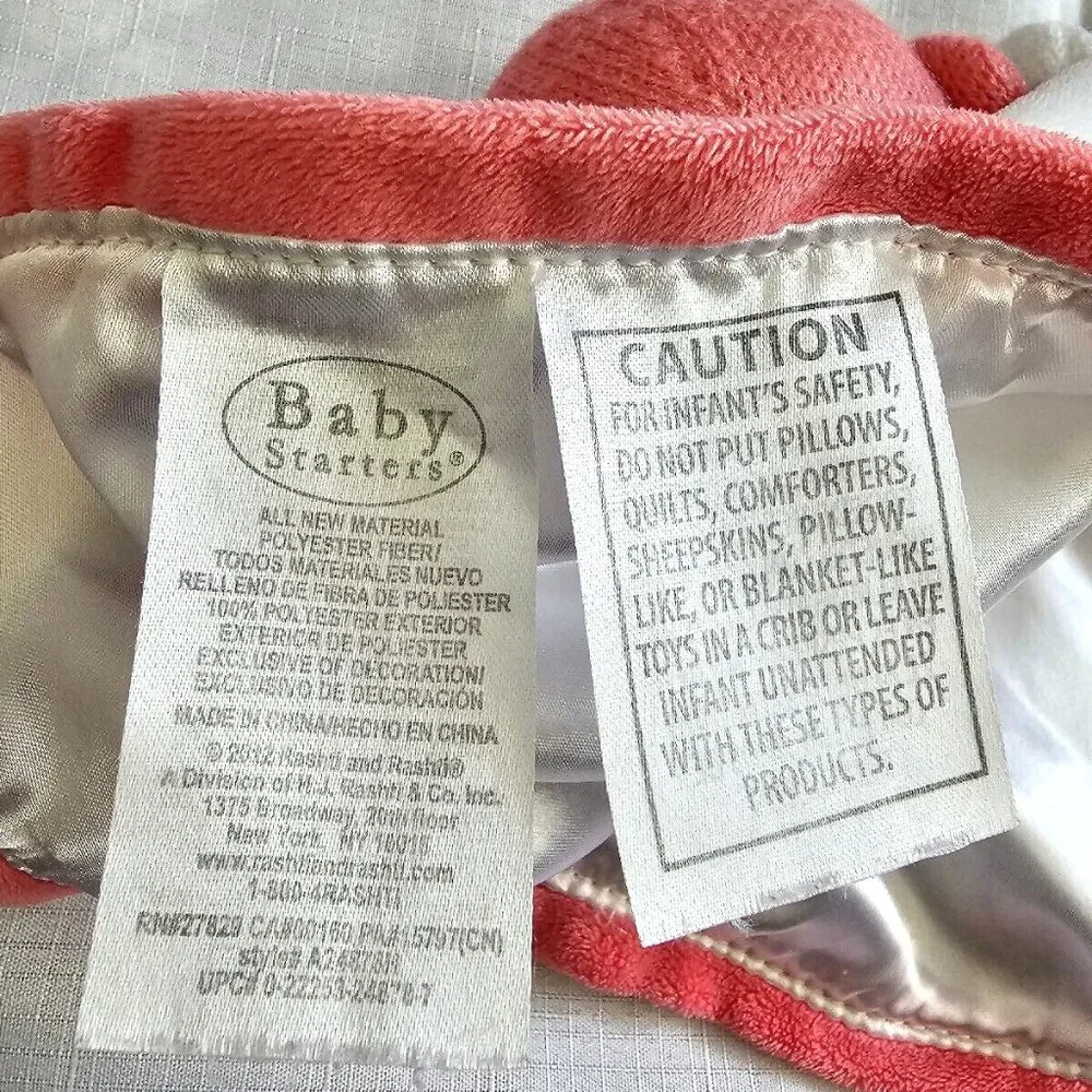 Baby Starters Colorful Stripes Sock Monkey Rattle Security Blanket Lovey EUC